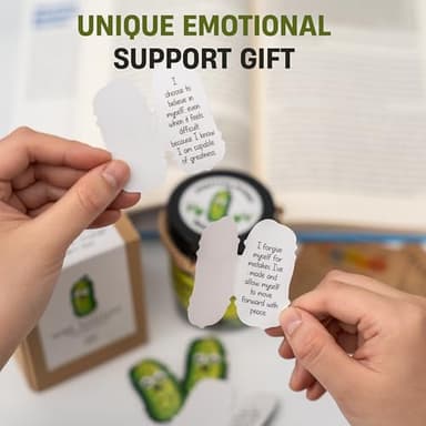 60 Positive Pickle Cards Jar, Affirmation Cards For Women, Teens, Stocking Stuffers, Christmas Gifts For Women Mom, Gifts For Women, Teacher Gifts, White Elephant Gifts, Teen Girl Gifts Trendy Stuff - Image 3