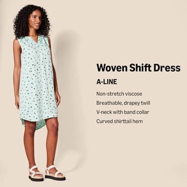 Amazon Essentials Women's Sleeveless Woven Shift Dress, Navy, Large - Image 2