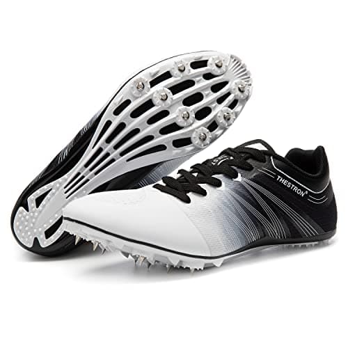 Zakey Track and Field Shoes Men Women Kids Spikes Sneakers Track Race Jumping Sneakers Girls Professional Running Nail Spikes Shoes Boys (1,WhiteBlack) - Image 1