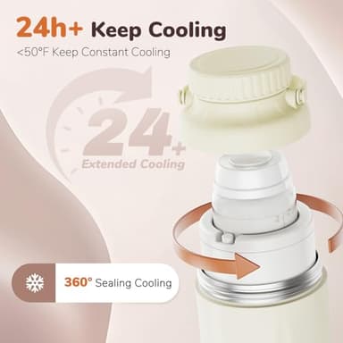 EASYVAVA 22oz Portable Breast Milk Cooler Bottle-Breastmilk Chiller for Outdoor Travel Mom, Keeps Milk Fresh Cooling for 24 Hours,Breastfeeding Essentials with 2pcs Bottle for Breastmilk Storage - Image 4