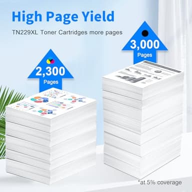 myCartridge TN229XL TN229 Toner Compatible Replacement for Brother TN-229XL TN229 Toner Cartridge for HL-L3280CDW MFC-L3780CDW MFC-L3720CDW HL-L3220CDW HL-L3295CDW Printer TN229XXL Toner 5-Pack - Image 2