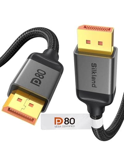Silkland 80Gbps DisplayPort Cable 2.1 6.6FT/2M [VESA Certified], [8K@240Hz, 4K@540Hz 360Hz 240Hz] DP 2.1 Cable 16K, DP80 HDR DSC Display Port Cord Compatible FreeSync Gaming Monitor 5090 7900XTX,S1334 - Image 1
