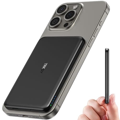 for Magsafe Portable Charger Power Bank,5000mAh Wireless Magnetic Power Bank with USB C Fast Charging,Travel Essential Battery Pack for iphone,Compatible with iPhone 17/16/15/14/13/12 Series,Jet Black - Image 1