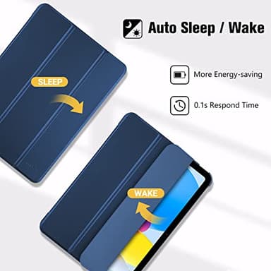 ProCase for iPad (A16) 11th Generation 11 Inch 2025/ iPad 10th Generation 10.9 Inch 2022 Case, Slim Smart Cover with Translucent Hard Shell Back, Supports Touch ID, Auto Wake/Sleep -Navy - Image 5