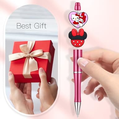 12Pcs Cute Cartoon Focal Beads for Pens, Cartoon Silicone Focal Beads for Making DIY Bead Pens Keychain Jewelry (Cartoon-B) - Image 6