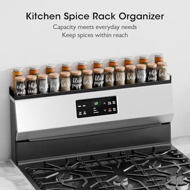 Bumusty 4X Strong Magnetic Shelf for Stove Top, 30" Adjustable Oven Shelf Spice Rack Over the Stove, Seasoning Organizer Kitchen Shelves, Matte Black - Image 5