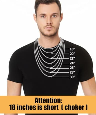 Fiusem 3.5mm Silver Colored Chains for Men, Silver Plated Cuban Link Chain Necklace for Men and Women, Stainless Steel Cuban Necklaces 22 Inch - Image 2