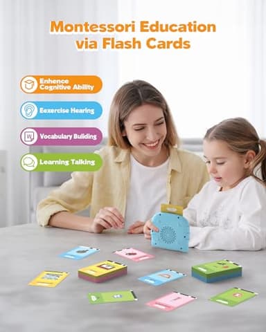 510 Words, Talking Flash Cards for Toddler 1 2 3 4 Year Olds, Language Learning and Montessori Toys with 31 Themes, Pocket Speech Therapy and Autism Toys, Children's Sensory Educational Device - Image 3
