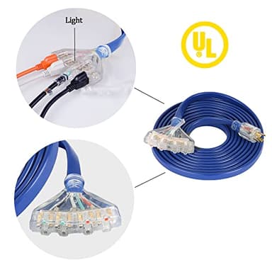 S7 25 Feet Heavy Duty Generator Adaptor Extension Cord,Locking Cord,NEMA L14-30P/Four 5-20R, 4 Prong 10 Gauge Flexible Generator Cable - Image 3