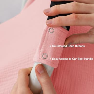 100% Muslin Cotton Car Seat Cover Baby, Carseat Canopy Cover, Universal Fit Stroller Covers for Boys and Girls (Pink) - Image 6