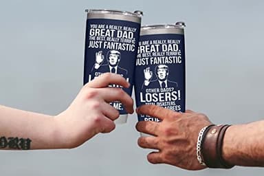 BETHEGIFT Gifts for Dad from Daughter, Son, Kids on Fathers Day, Christmas - Funny Fathers Day Tumbler - Present for Father - Dad Birthday Tumbler 20oz, Navy Insulated Stainless Steel - Image 2