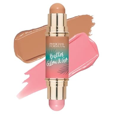 Physicians Formula Butter Glow & Go Multiuse Stick, Ultra-Creamy Radiant Finish Formula with Murumuru Butter, Vegan & Cruelty-Free- Beachy Pink - Image 1