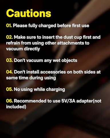 HOTO Handheld Vacuum Cleaner Cordless, Desk Vacuum Cleaner Compressed Electric Air Duster 15000Pa Suction, 4-in-1 Portable Vortex Vacuum Dust Buster Air Blower for Computer, Keyboard - Image 7