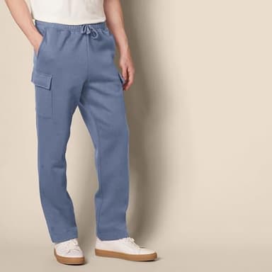 Amazon Essentials Men's Cargo Fleece Sweatpant with Open Hem, Indigo, Medium - Image 2