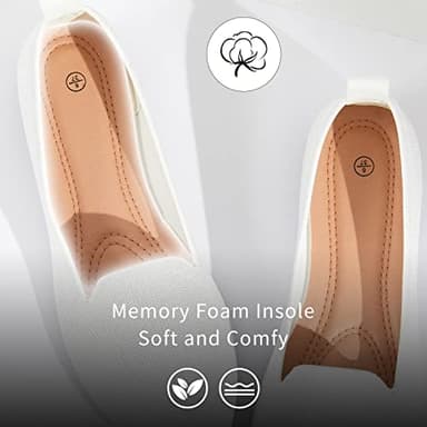 BABUDOG Women's Sparkly Flats Shoes Shiny Mesh Loafers Shoes Soft Memory Foam Flats(Sparkly White.US9) - Image 4