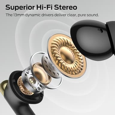 Monster N-Lite 211 Wireless Earbuds， Bluetooth 6.0 Stereo Headphones with Noise-Cancelling Mic and LED Display, Built-in Mic for Clear Calls, Waterproof Design for Sports - Image 3