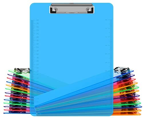 Clipboards, HERKKA 25 Pack Plastic Office Clipboards, Assorted Transparent Color Plastic Clip,Letter - Image 1