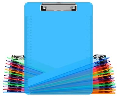 Clipboards, HERKKA 25 Pack Plastic Office Clipboards, Assorted Transparent Color Plastic Clip,Letter - Image 1