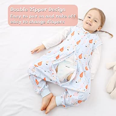 WONDAY Toddler Sleep Sack with Legs,Toddler Sleep Sacks,0.5T Sleeveless Baby Sleep Bag Wearable Blanket,with Feet (Pear,5T-7T) - Image 5