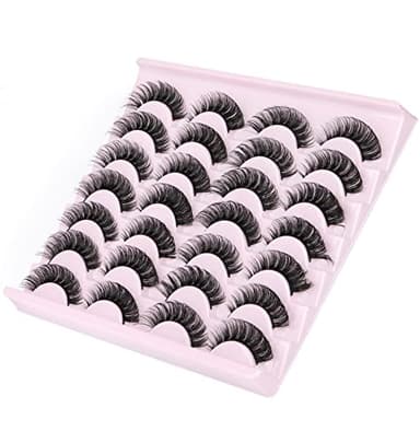False Eyelashes Russian Strip Lashes Volume Fake Eyelashes Extension D-Curly Wispy Handmade Soft Reusable 14 Pairs Lashes Pack - Image 9