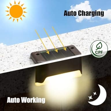 SOLPEX 20 Pack Solar Deck Lights Outdoor, Waterproof Led Lights for Outdoor Stairs, Step, Fence, Yard, Patio, and Pathway(Warm White) - Image 6