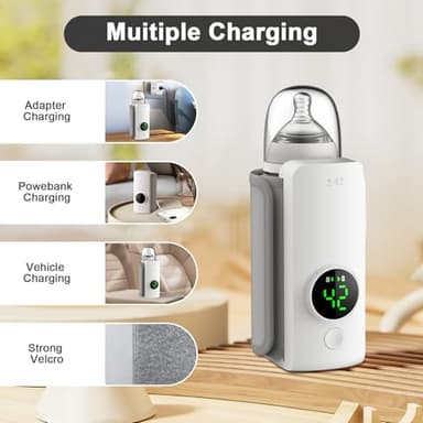 Fast Heating Portable Bottle Warmer,Travel-Easy,18W Fast Charging,6-Speed Temperature Control,Locked-in Nutrition,360 Degree Wrap Even Warming,Ensuring Baby Needs - Image 4