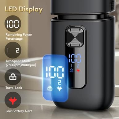 Brightup Foil Shavers for Men - Smooth & Painless Electric Razor for Men with Back Beard Trimmer for Long Thick - Wet Dry Shaving/Travel Lock/LED Display/IPX6 Waterproof - Image 5