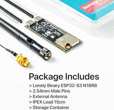 LONELY BINARY ESP32-S3 Gold Edition Dev Board - 16MB Flash 8MB PSRAM Dual USB-C IPEX Antenna WiFi Bluetooth for Arduino IoT Projects, MicroPython & ESP-IDF N16R8 (16MB +Antenna Gold Edition) - Image 2