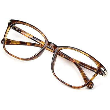 VisionGlobal Blue Light Blocking Glasses for Women/Men, Anti Eyestrain, Computer Reading, TV Glasses, Stylish Square Frame, Anti Glare(Tortoise,+2.25 Magnification) - Image 1