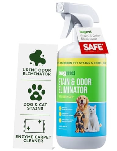 BugMD Enzyme Cleaner for Dog & Cat Urine | Pet Stain and Odor Remover for Carpet & Home | Unscented Urine Destroyer & Deodorizer - Image 1