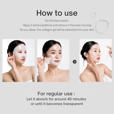 Collagen Hydrogel AntiWrinkle Deep Face Mask 15 EA Ultimate Hydration, Improves Skin Texture, Affordable Luxury, Glowing Skin, Reduces Fine Lines & Wrinkles, Made in Korea OHMYPURE (15, Deep Collagen) - Image 5