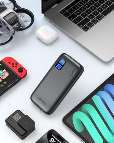 AsperX Laptop Power Bank,24,000mAh 145W PD 3.1 Fast Charging Portable Charger, TFT Smart Display USB C Battery Pack(86.4Wh) for MacBook/iPhone 17/Dell XPS/Galaxy S25/Steam Deck/ipad (Flight-Approved) - Image 9