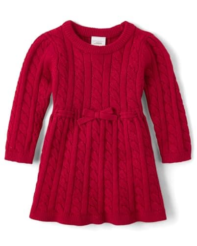 Gymboree,and Newborn Long Sleeve Sweater Dresses,Burgandy,12-18 Months - Image 1