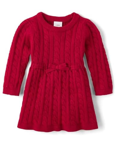 Gymboree,and Newborn Long Sleeve Sweater Dresses,Burgandy,12-18 Months - Image 1