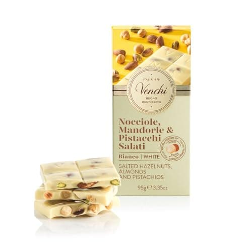 Venchi White Chocolate with Pistachios and Salted Nuts - Image 1