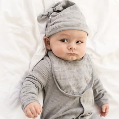 Burt's Bees Baby Unisex Infant Jumpsuit Set, 100% Organic Cotton 3-Piece Gift Outfit Coverall with Matching Hat and Bib - Image 3