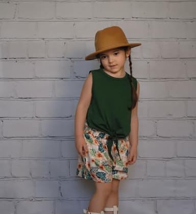 Arshiner Toddler Girls Short Sets Tie Knot Tank Top and Paperbag Waist Shorts Cute Girl Summer Clothing for 2-7 Years - Image 3