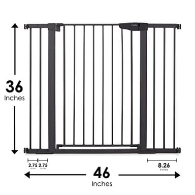 Cumbor 36" Extra Tall Baby Gate for Dogs and Kids with Wide 2-Way Door, 29.7"- 46" Width, and Auto Close Personal Safety for Babies and Pets, Fits Doorways, Stairs, and Entryways, Black - Image 2