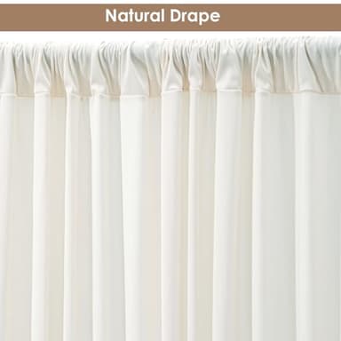 10x10ft Wrinkle Free Ivory Backdrop Curtain for Parties Soft Fabric Drapes Wedding Ivory Curtain Backdrop for Birthday Party Decorations Background for Photography 5x10ft,2 Panels - Image 5