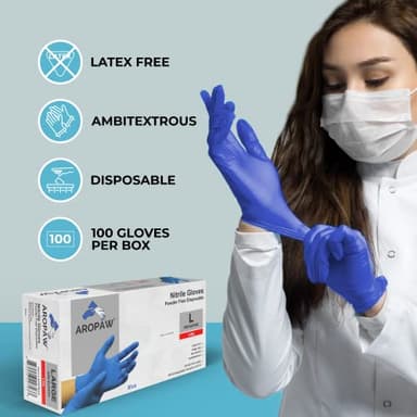 AroCare Nitrile Gloves, Disposable Gloves, Comfortable, Powder Free, Latex Free | 100-1000 (Medium, Case) - Image 4