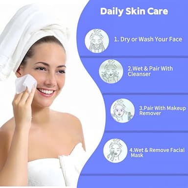 Disposable Face Towel 100 Count, Soft Cotton Clean Skin Face Towels, Dry Wipes Cotton Facial Towels Wash Cloths Tissue Thickened, Disposable Face Towelettes for Cleansing, Makeup Remover and Skincare - Image 5