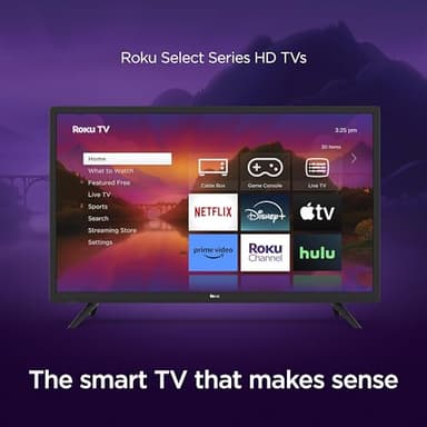 Roku Smart TV – 32-Inch Select Series 720p HD RokuTV with Roku Voice Remote, Bright Picture, Customizable Home Screen – Live Local News, Sports, Gaming - Image 2