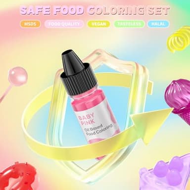 Cherrysea Oil Based Food Coloring for Chocolate Macaron Oil Edible Food Dye Set for Halloween Baking Royal Icing Cookie Supplies Gluten Free 7x6ml Food Grade Food Color Kit, 0.25 Fl. Oz/Bottles - Image 6