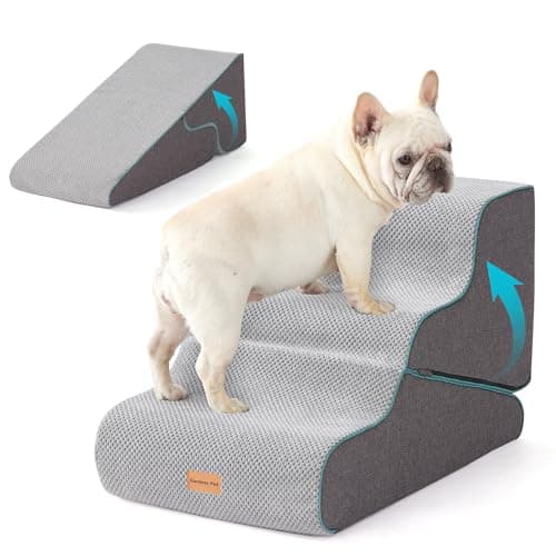 Gardner Pet Dog Stairs for Small Dogs 16.5" H, 2 in 1 Transformable 3-Step Pet Stairs and ramp, Dog Steps for Couch (13-20 in) with Durable Non-Slip Waterproof Cover and CertiPUR-US Certified Foam - Image 1