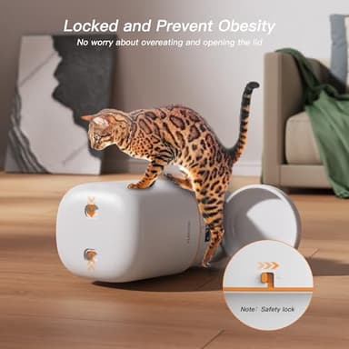 Automatic Cat Feeder - 2L Cat Food Dispenser, Timed Auto Pet Feeder with 180-day Battery Life, 1-6 Meals Per Day, 1-16 Portion, Ceramic Bowl, Desiccant Bag Keeps Dry Food Fresh, Also for Small Dogs - Image 6