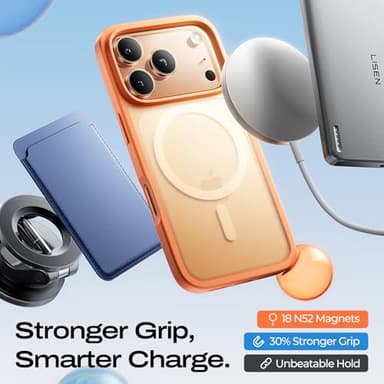 LISEN 3-Pack Case for iPhone 17 Pro Max [2025 Upgrade] (Compatible with Magsafe & Shockproof Military-Grade Protection) Magnetic Phone Cover for 17 promax, 3-Color Set Multicolor - Image 7