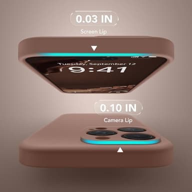 SuydanBox Magnetic for iPhone 14 Pro Case, Compatible with MagSafe, [Full Camera Protection][Screen Protector] Silicone Shockproof Protective Phone Case for iPhone 14 Pro 6.1", Brown - Image 6