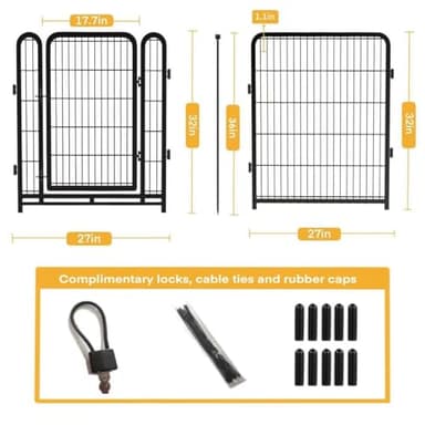 Getlay Tall Garden Fence, 32 in(H) Dog Fence Outdoor for Yard. 12 Panels Total 26.6 Ft(L) Puppy Playpen, Suitable for Indoor or Outdoor Use Play Pens for Puppys, Large Dog Pen, Fences for Garden - Image 6