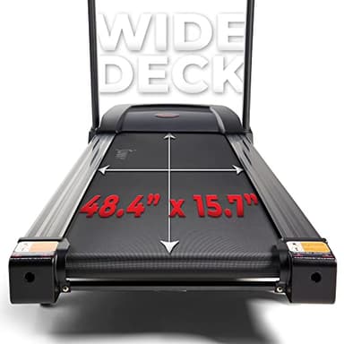 Sunny Health & Fitness Premium Folding Incline Treadmill with Pulse Sensors, One-Touch Speed Buttons, Shock Absorption, Optional Bluetooth with Exclusive SunnyFit App - Image 6