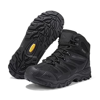 NORTIV 8 Men's Ankle High Waterproof Hiking Boots Outdoor Lightweight Shoes Trekking Trails Armadillo,Size 11W,All Black,160448_M - Image 2